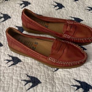 BED|STU Red Leather Loafers